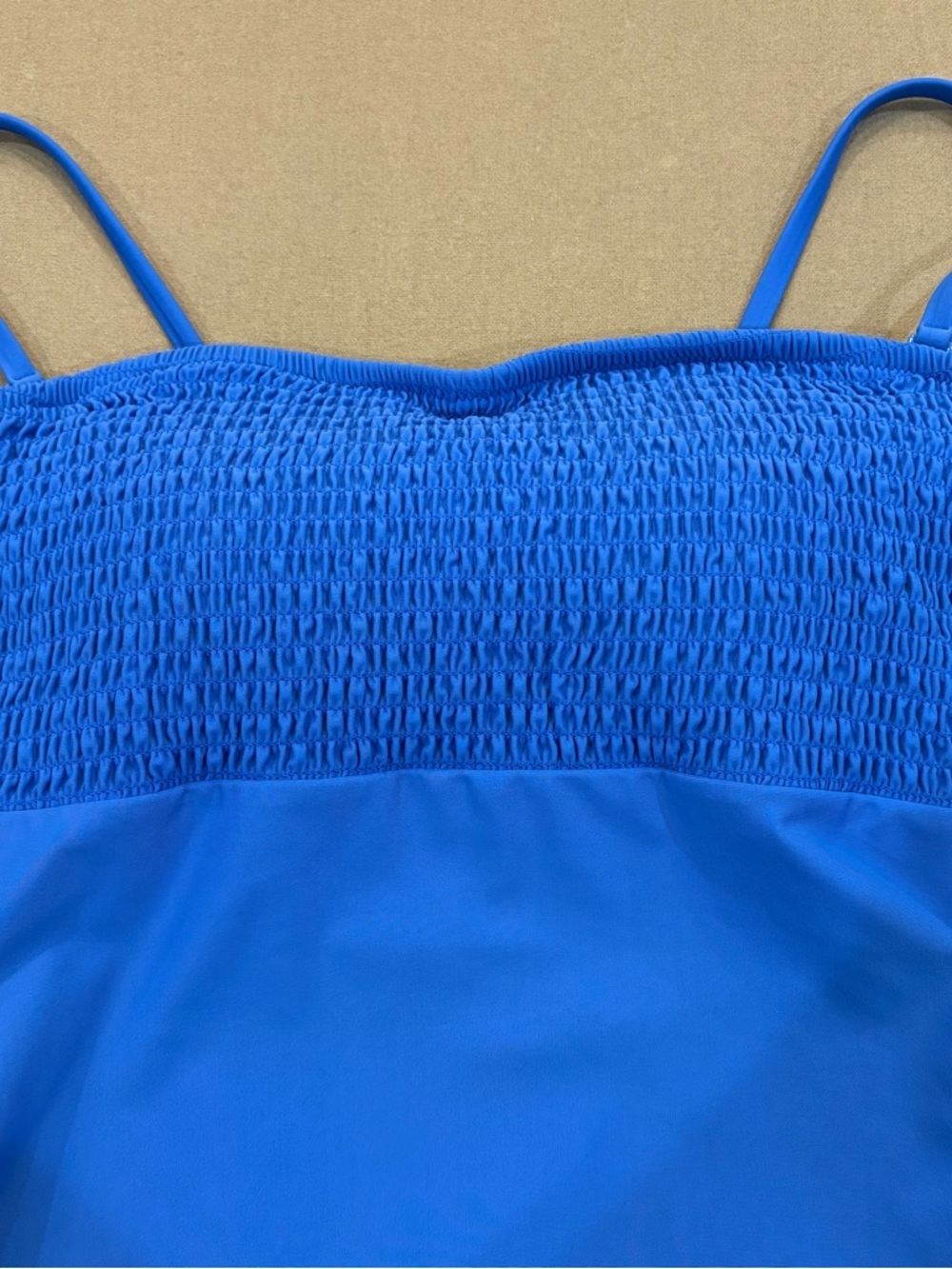 J. Crew Factory Smocked One Piece Swimsuit Blue Size Large - Picture 7 of 15